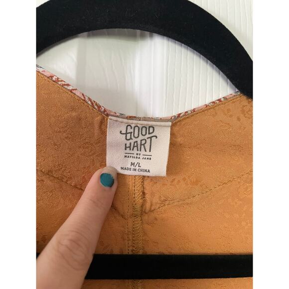 Matilda Jane Good Hart Women's M/L Tinsley Long Gold Kimono - Picture 3 of 4